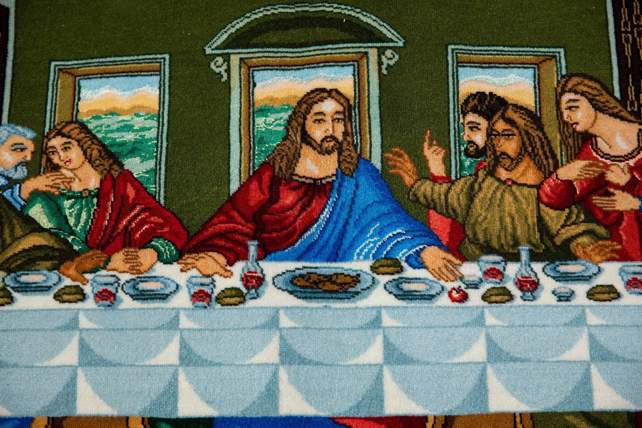 Buy Last Supper Pictorial Rug - 1.45m x 0.91m Online | Persian